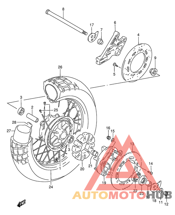 Rear wheel complete assy