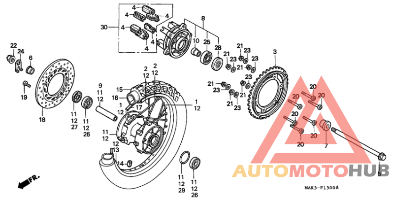 Rear wheel complete assy