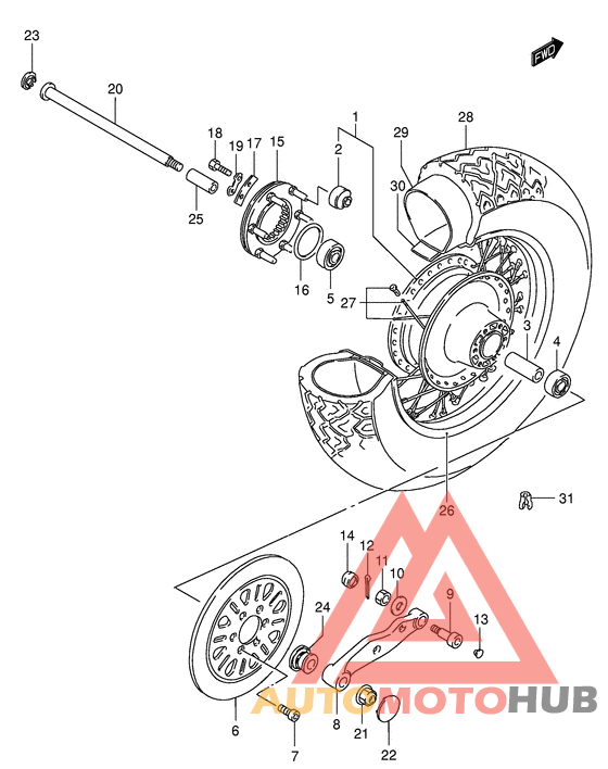Rear wheel complete assy