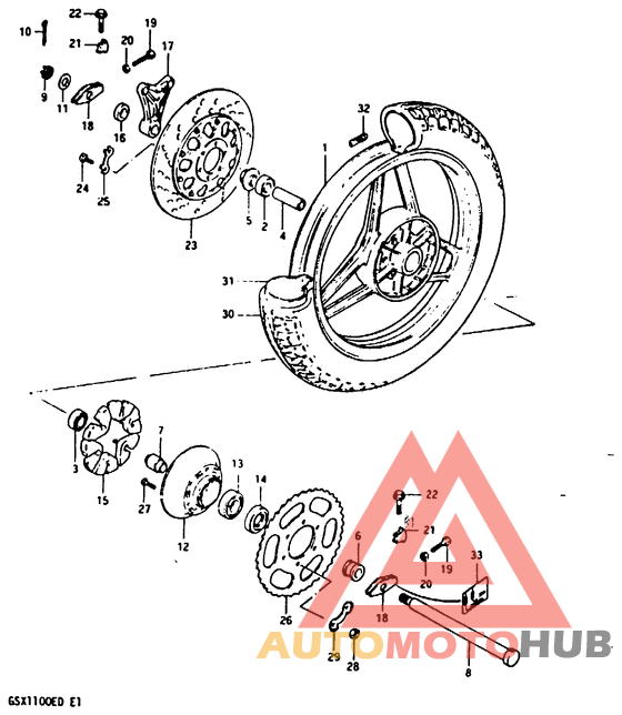 Rear wheel complete assy
