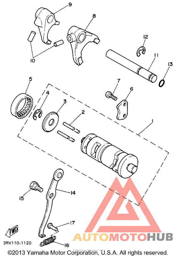 Shift cam - shift fork