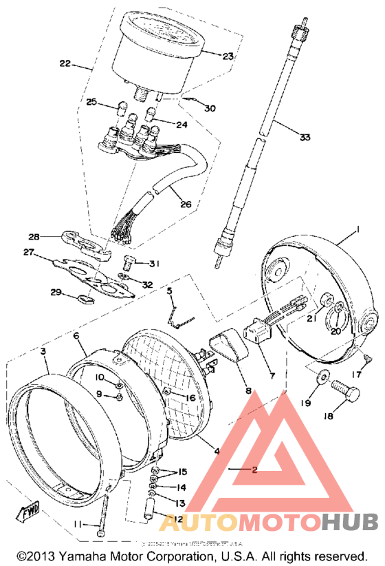 Head lamp - speedometer
