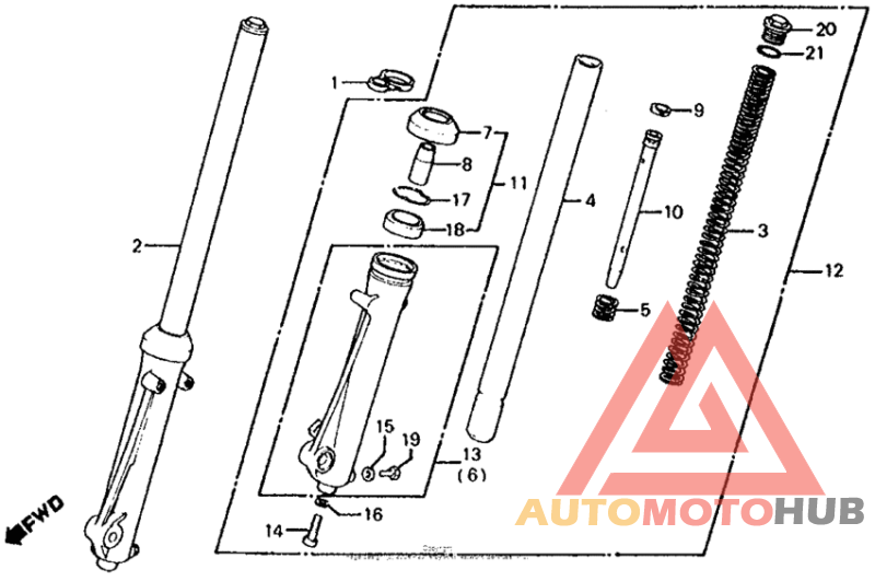 Front shock absorber 79-80