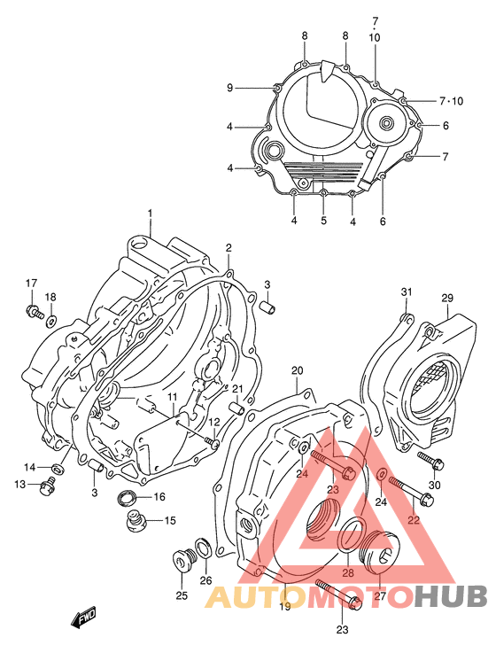 Crankcase cover ass`y  (v