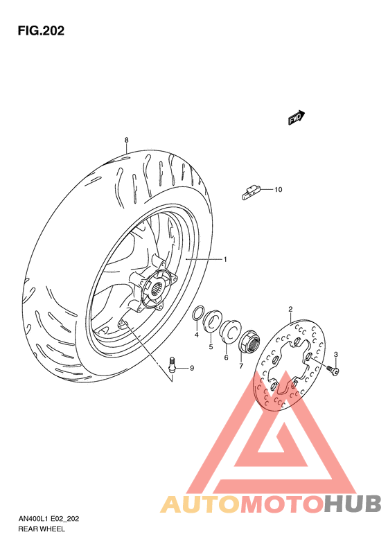 Rear wheel complete assy