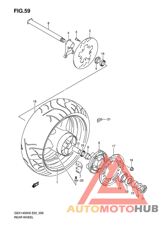Rear wheel complete assy