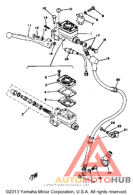 Master cylinder brake hose
