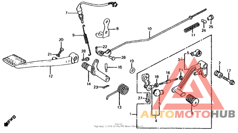 Gearshift pedal + brake pedal