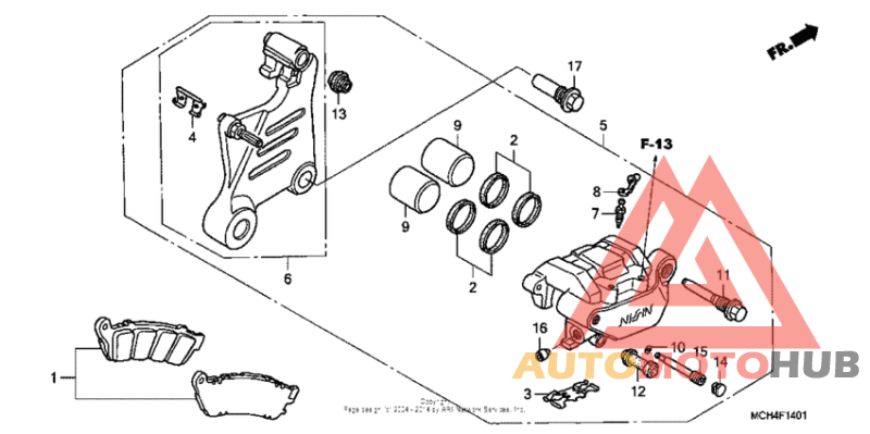 Rear brake caliper ('05-)