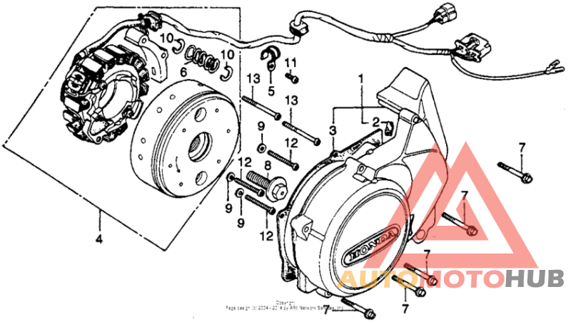 Left crankcase cover + alternator