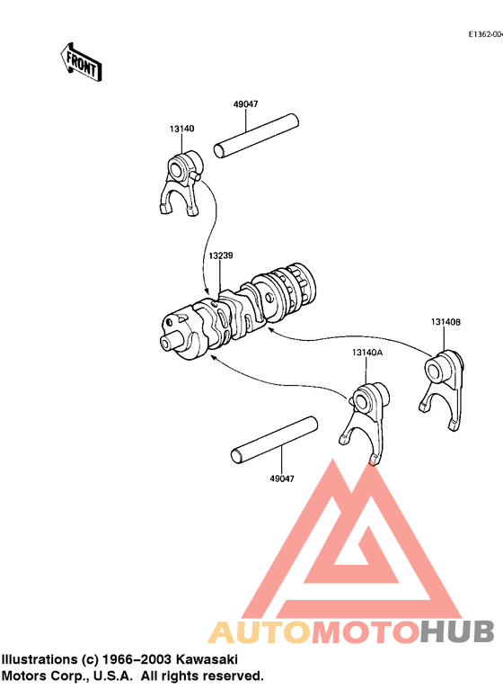 Gear change drum & forks