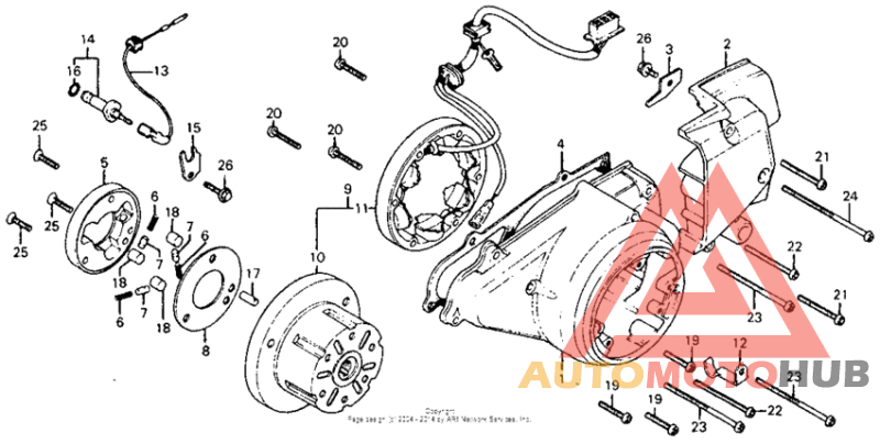 Left crankcase cover + alternator