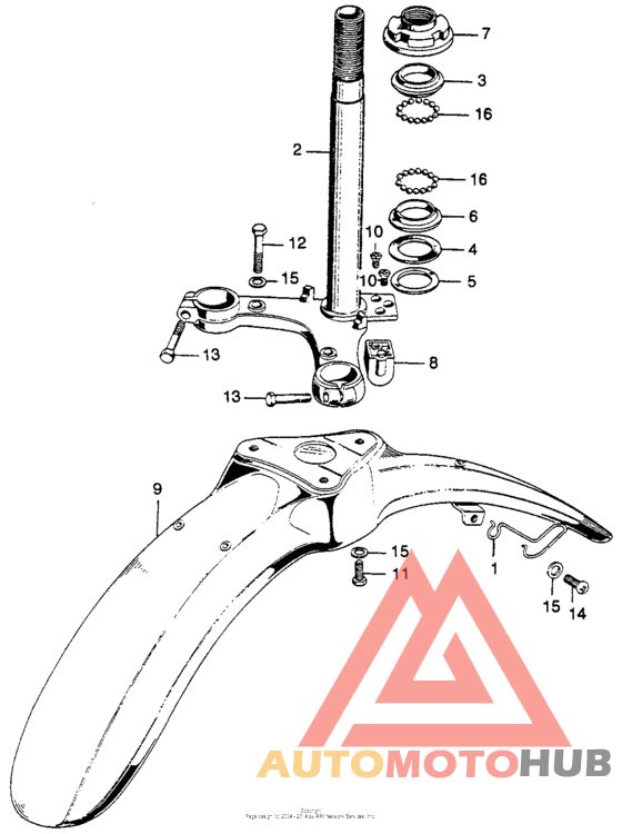 Steering stem + front fender