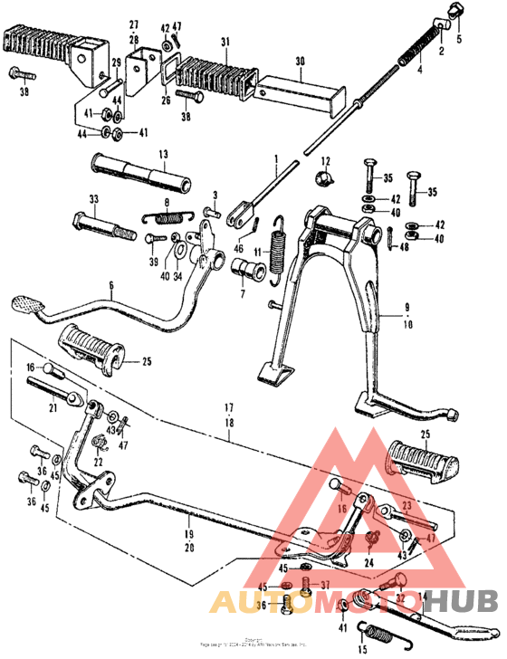 Brake pedal + step + stand