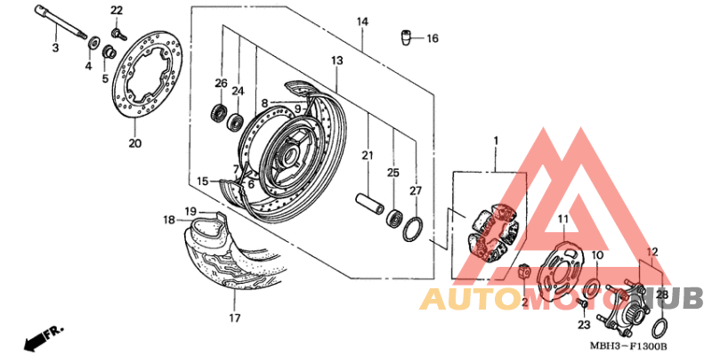 Rear wheel complete assy