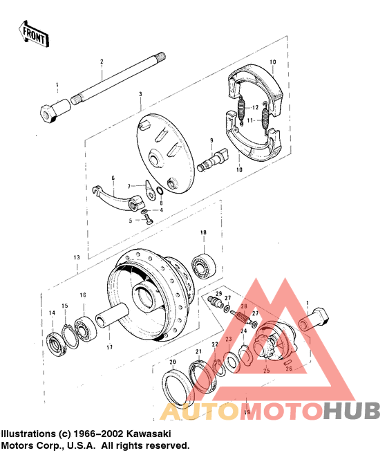 Front hub/brake