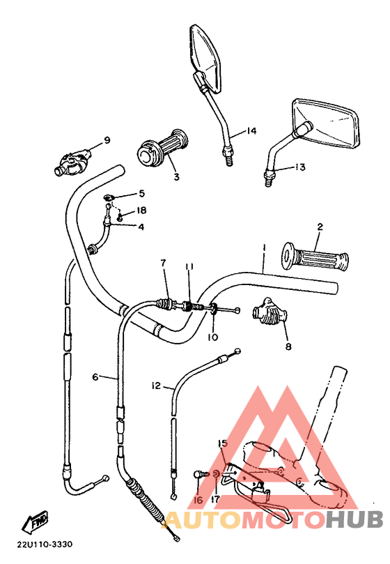 Steering handle. cable