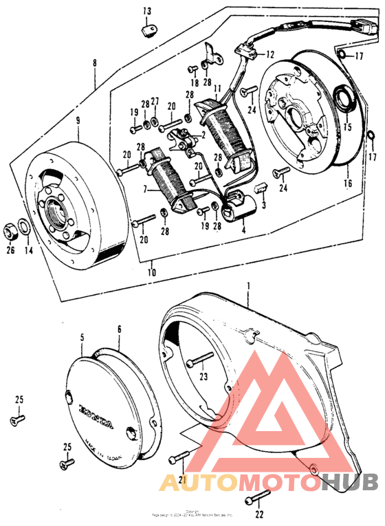 Left crankcase cover + alternator