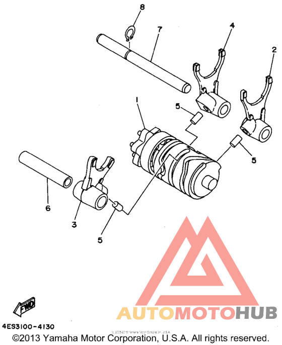 Shift cam - shift fork