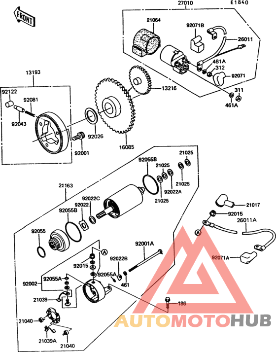 Starter motor(ex305-b8)