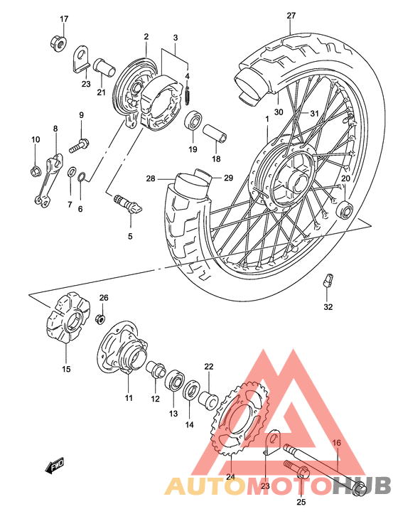 Rear wheel complete assy