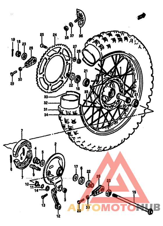 Rear wheel complete assy