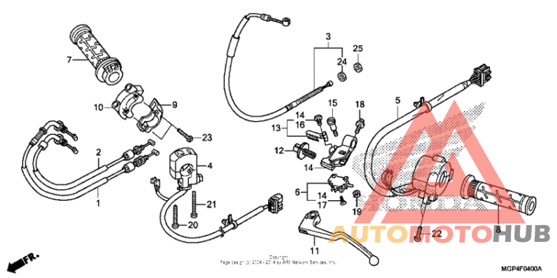 Handle lever + switch + cable