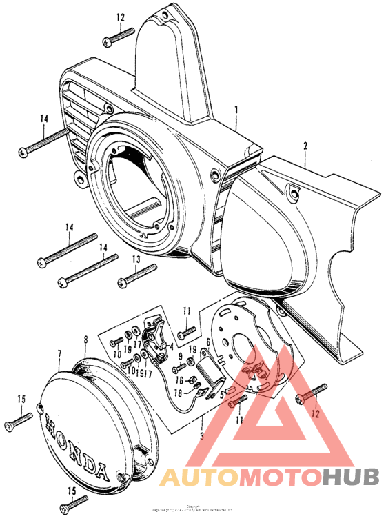 Left crankcase cover + points