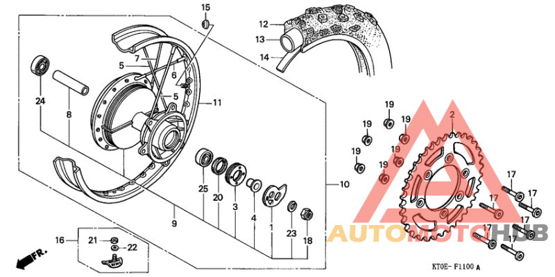 Rear wheel complete assy