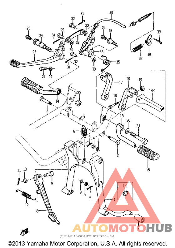 Stand and brake pedal