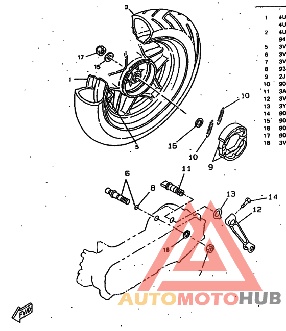 Rear wheel complete assy