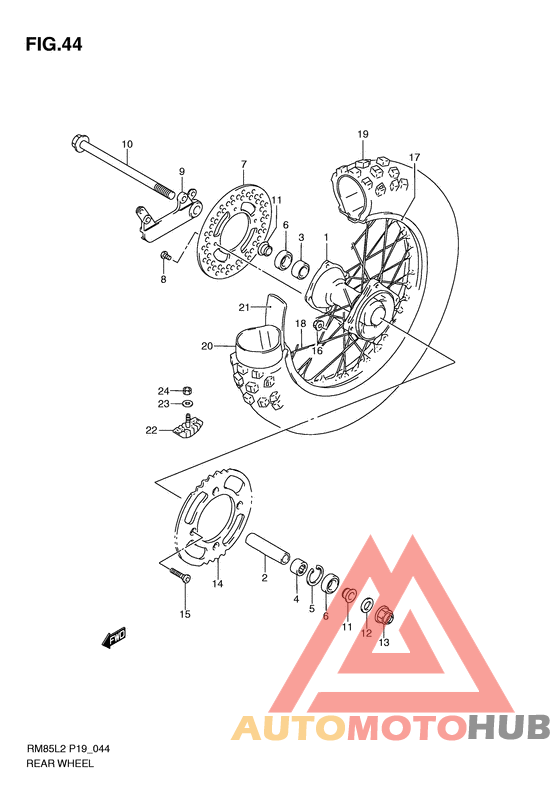 Rear wheel complete assy