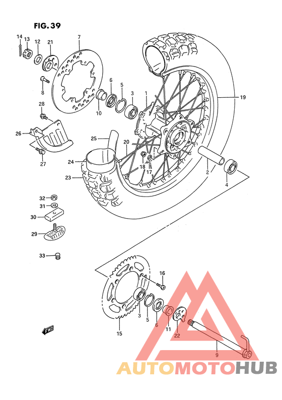 Rear wheel complete assy