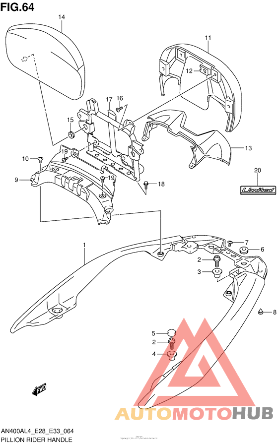Pillion Rider Handle (An400Zal4 E28)