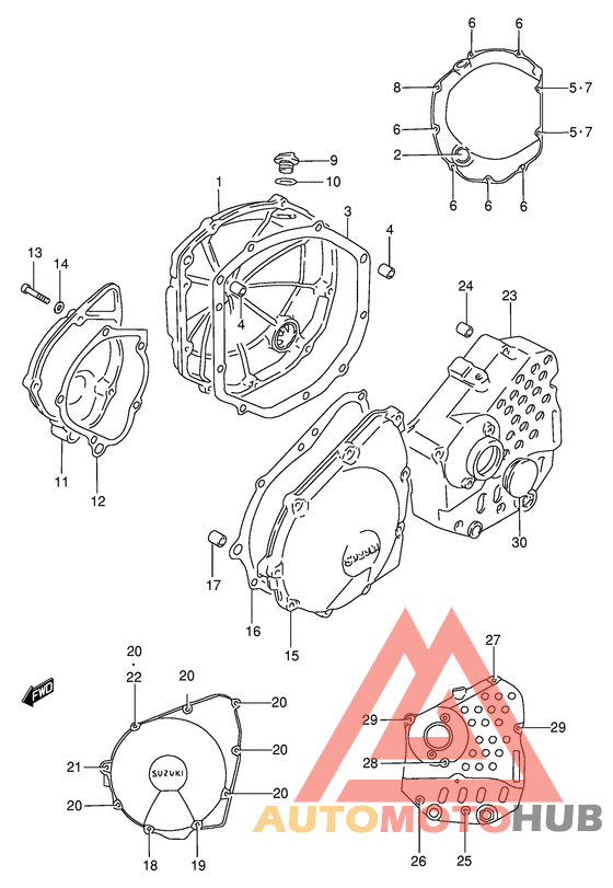 Crankcase cover ass`y  (v