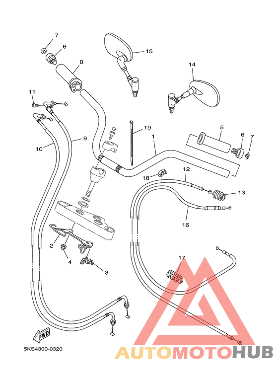 Steering handle. cable