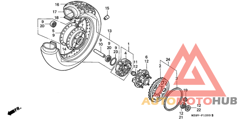 Rear wheel complete assy