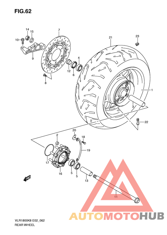 Rear wheel complete assy