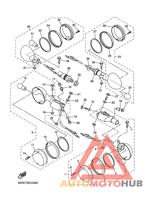 Rear flasher light assy