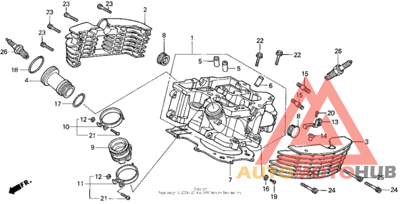 Vt1100c2rear cylinder head