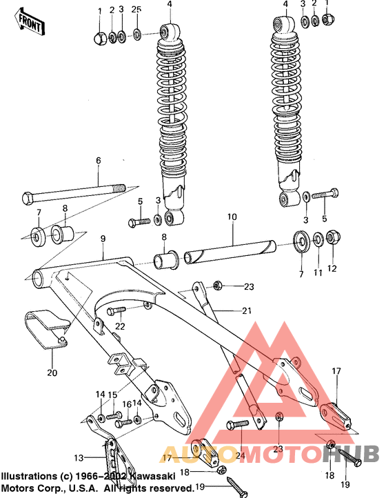 Swing arm/shock absorbers