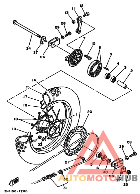 Rear wheel complete assy
