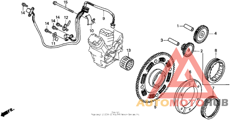 Starting driven gear