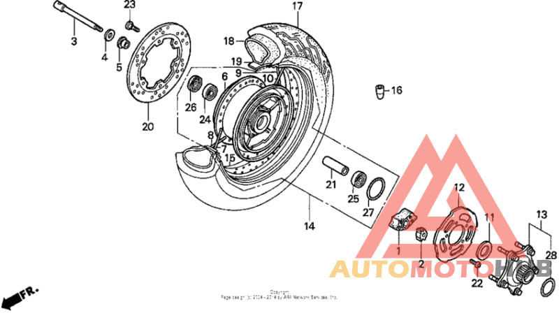 Vt1100c2rear wheel