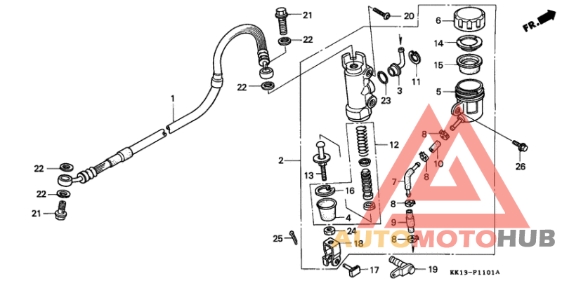 Rr. brake master cylinder
