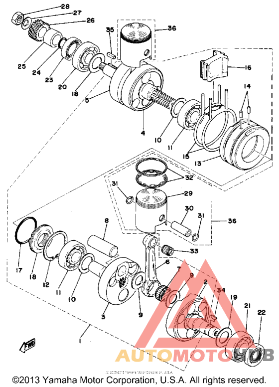 Коленчатый вал и Поршень