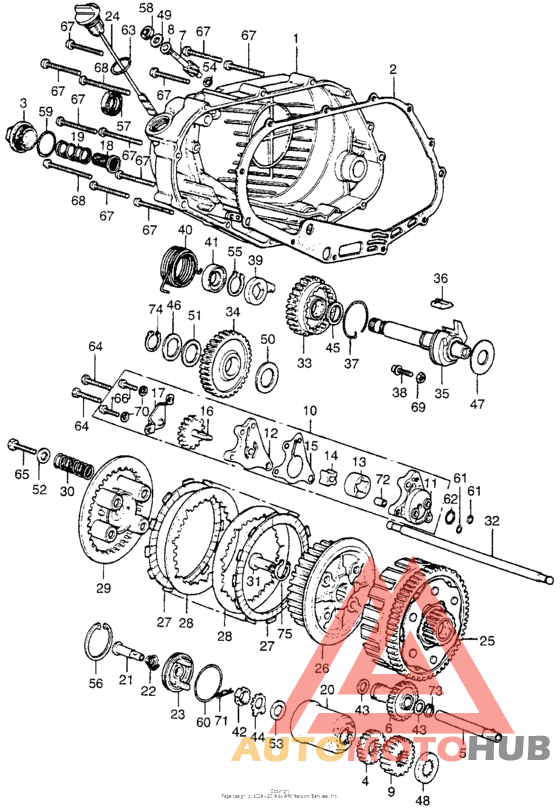 Right crankcase cover + clutch