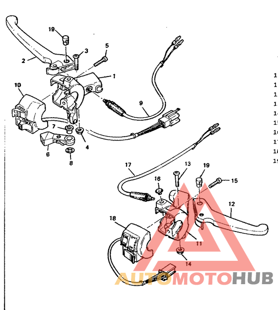 Handle switch. lever