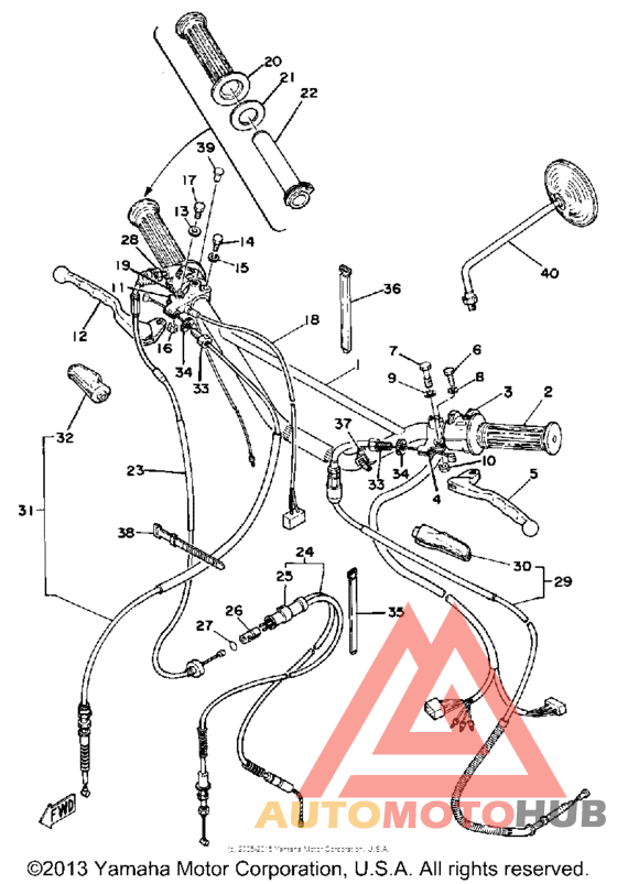 Steering handle - cable