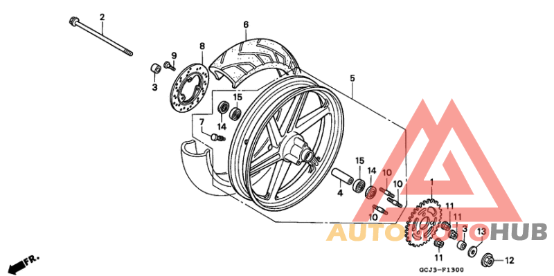 Rear wheel complete assy